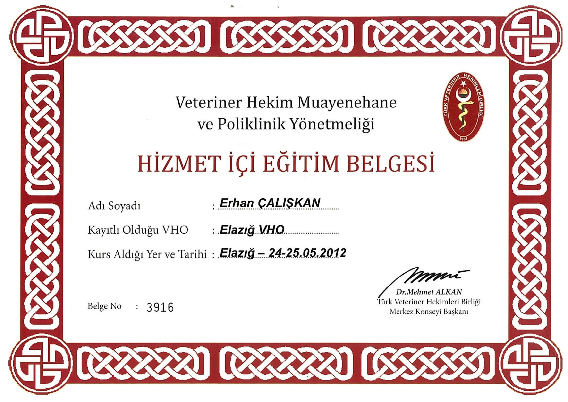 SERTİFİKALAR